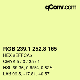 Color code: RGB 239.1 252.8 165 | qconv.com