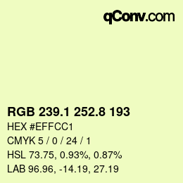 Color code: RGB 239.1 252.8 193 | qconv.com
