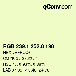 Color code: RGB 239.1 252.8 198 | qconv.com