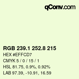 Color code: RGB 239.1 252.8 215 | qconv.com