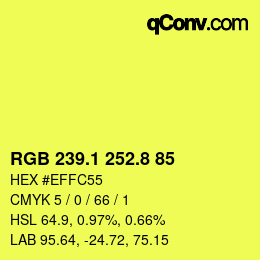 カラーコード: RGB 239.1 252.8 85 | qconv.com