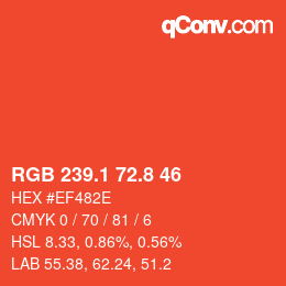 Color code: RGB 239.1 72.8 46 | qconv.com