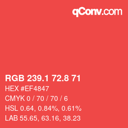 Color code: RGB 239.1 72.8 71 | qconv.com