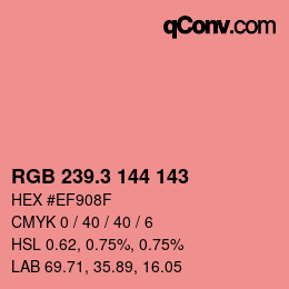 カラーコード: RGB 239.3 144 143 | qconv.com