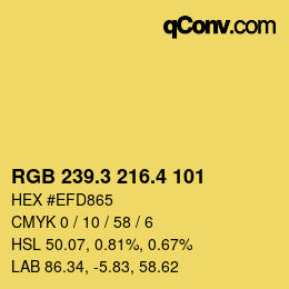 カラーコード: RGB 239.3 216.4 101 | qconv.com