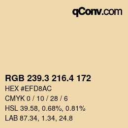 カラーコード: RGB 239.3 216.4 172 | qconv.com