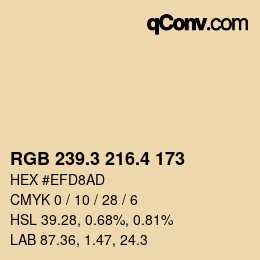 カラーコード: RGB 239.3 216.4 173 | qconv.com