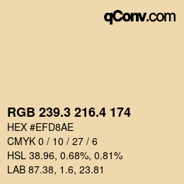 カラーコード: RGB 239.3 216.4 174 | qconv.com