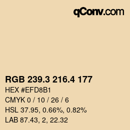 カラーコード: RGB 239.3 216.4 177 | qconv.com