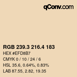 カラーコード: RGB 239.3 216.4 183 | qconv.com