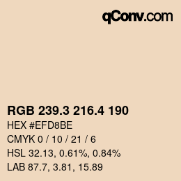 カラーコード: RGB 239.3 216.4 190 | qconv.com