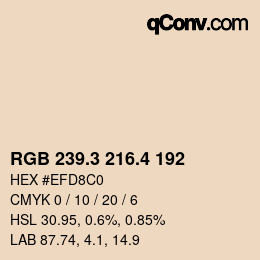 カラーコード: RGB 239.3 216.4 192 | qconv.com