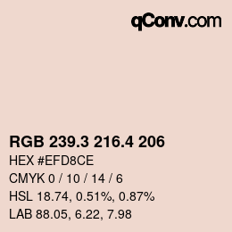 カラーコード: RGB 239.3 216.4 206 | qconv.com