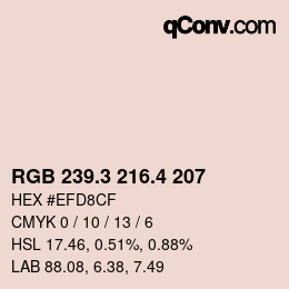 カラーコード: RGB 239.3 216.4 207 | qconv.com