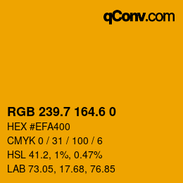 カラーコード: RGB 239.7 164.6 0 | qconv.com