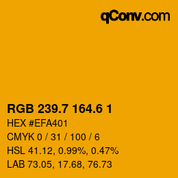 カラーコード: RGB 239.7 164.6 1 | qconv.com