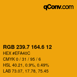 カラーコード: RGB 239.7 164.6 12 | qconv.com