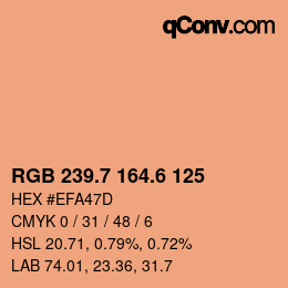 カラーコード: RGB 239.7 164.6 125 | qconv.com