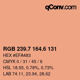 カラーコード: RGB 239.7 164.6 131 | qconv.com