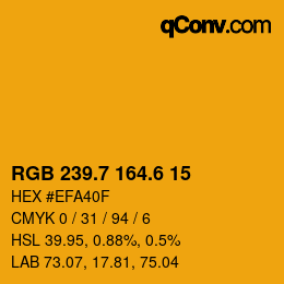 カラーコード: RGB 239.7 164.6 15 | qconv.com