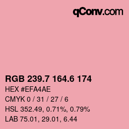 カラーコード: RGB 239.7 164.6 174 | qconv.com