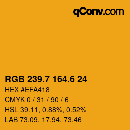 カラーコード: RGB 239.7 164.6 24 | qconv.com