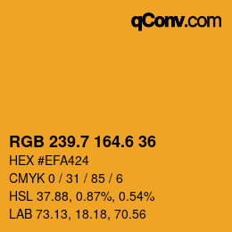 カラーコード: RGB 239.7 164.6 36 | qconv.com