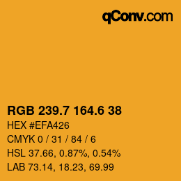 カラーコード: RGB 239.7 164.6 38 | qconv.com