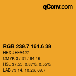 カラーコード: RGB 239.7 164.6 39 | qconv.com