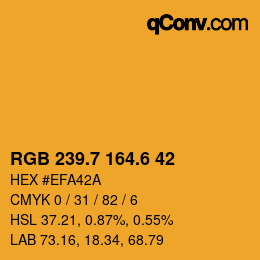 カラーコード: RGB 239.7 164.6 42 | qconv.com