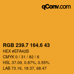 カラーコード: RGB 239.7 164.6 43 | qconv.com