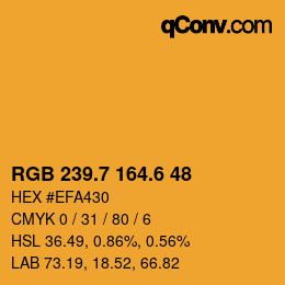 カラーコード: RGB 239.7 164.6 48 | qconv.com