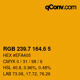 カラーコード: RGB 239.7 164.6 5 | qconv.com