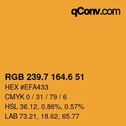 カラーコード: RGB 239.7 164.6 51 | qconv.com