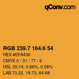 カラーコード: RGB 239.7 164.6 54 | qconv.com