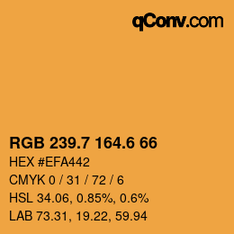 カラーコード: RGB 239.7 164.6 66 | qconv.com