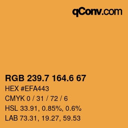 カラーコード: RGB 239.7 164.6 67 | qconv.com