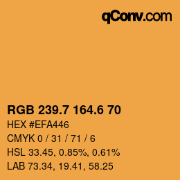 カラーコード: RGB 239.7 164.6 70 | qconv.com