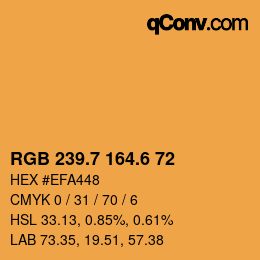 カラーコード: RGB 239.7 164.6 72 | qconv.com
