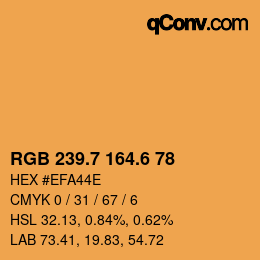カラーコード: RGB 239.7 164.6 78 | qconv.com