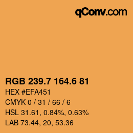 カラーコード: RGB 239.7 164.6 81 | qconv.com