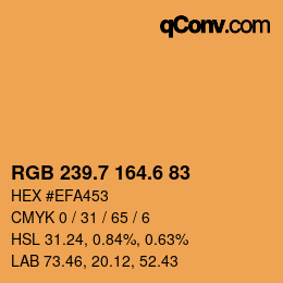 カラーコード: RGB 239.7 164.6 83 | qconv.com