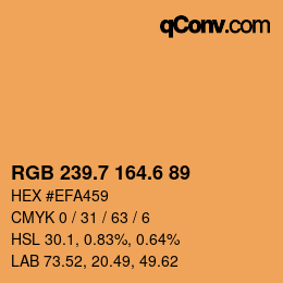 カラーコード: RGB 239.7 164.6 89 | qconv.com