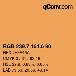 カラーコード: RGB 239.7 164.6 90 | qconv.com