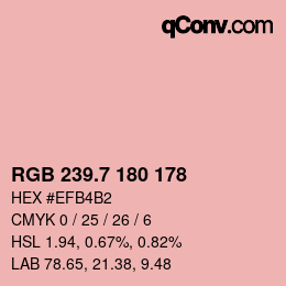 カラーコード: RGB 239.7 180 178 | qconv.com