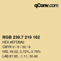 カラーコード: RGB 239.7 219 162 | qconv.com