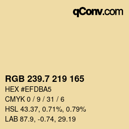 カラーコード: RGB 239.7 219 165 | qconv.com