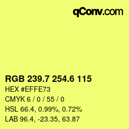 カラーコード: RGB 239.7 254.6 115 | qconv.com