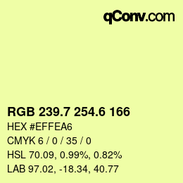 カラーコード: RGB 239.7 254.6 166 | qconv.com