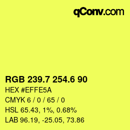 カラーコード: RGB 239.7 254.6 90 | qconv.com